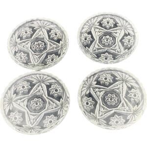 Anchor Hocking Prescut Star Of David Early American Clear Glass Drink Coasters 4